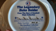 Load image into Gallery viewer, The Unbeatable Duke Snider Limited Edition Collector Plate with COA