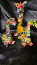 Load image into Gallery viewer, Vintage La Vie Floral Patchwork Giraffe Figurines Set of 3