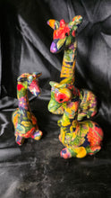 Load image into Gallery viewer, Vintage La Vie Floral Patchwork Giraffe Figurines Set of 3