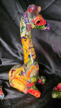 Load image into Gallery viewer, Vintage La Vie Floral Patchwork Giraffe Figurines Set of 3