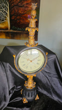 Load image into Gallery viewer, Vintage Neoclassical Pineapple Finial Pedestal Quartz Table Clock