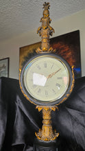Load image into Gallery viewer, Vintage Neoclassical Pineapple Finial Pedestal Quartz Table Clock