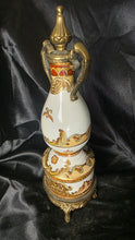 Load image into Gallery viewer, Toyo Ornate Crackle Glaze Porcelain Urn Vase With Brass Handles & Lid