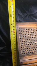 将图片加载到图库查看器,Vintage Wood & Woven Cane Storage Box Keepsake Chest Trinket Box with Latch