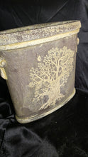 Load image into Gallery viewer, Rustic Tree of Life Ceramic Planter Pot | Distressed Farmhouse Cachepot | Abbott Collection Wisdom