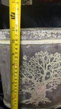 Load image into Gallery viewer, Rustic Tree of Life Ceramic Planter Pot | Distressed Farmhouse Cachepot | Abbott Collection Wisdom