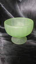 Load image into Gallery viewer, Vintage Federal Glass Colonial Fluted Uranium Glass Footed Compote Bowl | Depression Glass