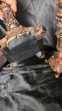 Load image into Gallery viewer, Vintage Baroque Style Resin Candlestick Holders with Antiqued Bronze Finish – Pair