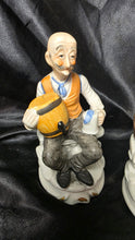 गैलरी व्यूवर में इमेज लोड करें, Vintage Hand-Painted Bisque Porcelain Elderly Couple Figurine Set – Peasant Man & Woman