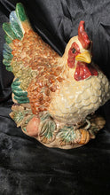 गैलरी व्यूवर में इमेज लोड करें, Large Majolica Style Ceramic Hen Figurine – Farmhouse Country Kitchen Decor – 12" Tall