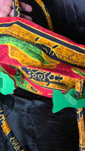 Load image into Gallery viewer, Colorful Batik Fish & Sea Turtle Canvas Tote Beach Bag with Wooden Fish Accents