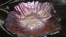 Load image into Gallery viewer, Vintage Amethyst Carnival Glass Ruffled Centerpiece Bowl Iridescent Purple Art Glass