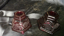 गैलरी व्यूवर में इमेज लोड करें, Vintage Avon Cape Cod Ruby Red Glass Candlestick Holders Set of 2