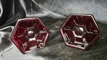 गैलरी व्यूवर में इमेज लोड करें, Vintage Avon Cape Cod Ruby Red Glass Candlestick Holders Set of 2