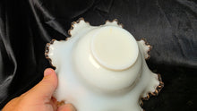 Load image into Gallery viewer, Vintage Fenton Silver Crest Milk Glass Ruffled Bowl Candy Dish Centerpiece