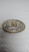 Load image into Gallery viewer, Vintage Western Monogram “M” Belt Buckle Heritage Collection Silver Gold
