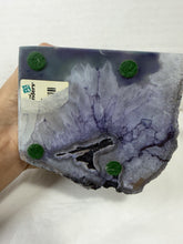 Load image into Gallery viewer, Vintage Natural Purple Agate Geode Crystal Bookends Polished Brazil Pair 1970s