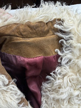 Load image into Gallery viewer, Vintage Jeno de Paris Suede Trench Coat Tibetan Lamb Fur Women's Small Rare