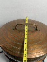 将图片加载到图库查看器,Antique Persian Ghalamzani Hand-Hammered Copper Chafing Dish Food Warmer Set