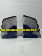 Load image into Gallery viewer, Vintage Natural Purple Agate Geode Crystal Bookends Polished Brazil Pair 1970s