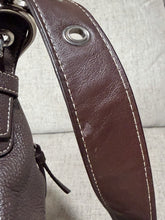 Cargar imagen en el visor de la galería, Coach F15064 Brown Pebbled Leather Convertible Duffle Hobo Shoulder Bag