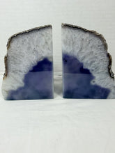 Load image into Gallery viewer, Vintage Natural Purple Agate Geode Crystal Bookends Polished Brazil Pair 1970s