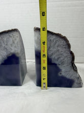 Load image into Gallery viewer, Vintage Natural Purple Agate Geode Crystal Bookends Polished Brazil Pair 1970s