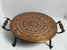 将图片加载到图库查看器,Antique Persian Ghalamzani Hand-Hammered Copper Chafing Dish Food Warmer Set
