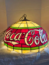 Cargar imagen en el visor de la galería, Vintage Coca-Cola Tiffany Style Stained Glass Hanging Pendant Lamp