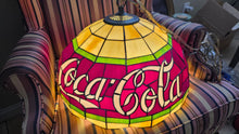 Cargar imagen en el visor de la galería, Vintage Coca-Cola Tiffany Style Stained Glass Hanging Pendant Lamp