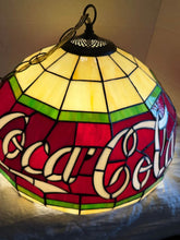 Cargar imagen en el visor de la galería, Vintage Coca-Cola Tiffany Style Stained Glass Hanging Pendant Lamp