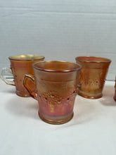 Charger l'image dans la galerie, Antique Fenton Marigold Carnival Glass Orange Tree Mugs Set of 4