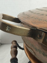 将图片加载到图库查看器,Antique Persian Ghalamzani Hand-Hammered Copper Chafing Dish Food Warmer Set