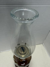 Cargar imagen en el visor de la galería, Antique Amber Glass Kerosene Hurricane Oil Lamp Victorian Finger Lamp Style
