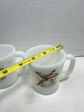 Load image into Gallery viewer, Vintage Fire-King Milk Glass Ring-Necked Pheasant Wildlife Coffee Mugs Set of 2