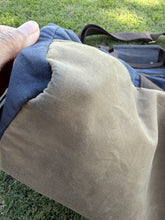 Load image into Gallery viewer, J.Crew Sporting Goods Blue Waxed Canvas Duffle Bag Weekender Travel Luggage