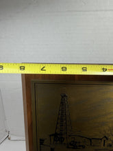 将图片加载到图库查看器,Vintage Oil Derrick Wood Plaque Barometer Thermometer Weather Station USA