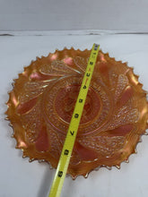 Charger l'image dans la galerie, Vintage Brockwitz Curved Star Marigold Iridescent Carnival Glass Bowl