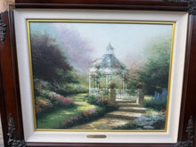 गैलरी व्यूवर में इमेज लोड करें, Thomas Kinkade The Hidden Gazebo S/N Canvas w/ COA & 1994 Receipt Framed