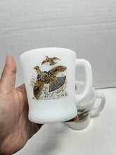 Charger l'image dans la galerie, Vintage 1960s Fire-King Ruffed Grouse Milk Glass Wildlife Coffee Mugs Set of 2