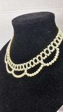 Load image into Gallery viewer, Vintage Multi-Strand Faux Pearl Necklace in Cream Tone with Gold-Tone Adjustable Drop Clasp