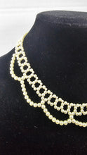 Load image into Gallery viewer, Vintage Multi-Strand Faux Pearl Necklace in Cream Tone with Gold-Tone Adjustable Drop Clasp