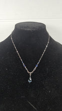 गैलरी व्यूवर में इमेज लोड करें, 1928 Jewelry Blue Crystal Drop Necklace with Silver-Tone Chain and Faceted Accents