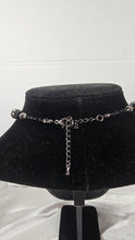 Load image into Gallery viewer, Vintage Black & Silver Multi-Strand Beaded Necklace with Faceted Glass and Metallic Accents