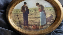 Load image into Gallery viewer, Vintage Framed Print of L'Angélus by Jean-François Millet - Made In Italy - Louvre Museum Edition with Fleur-de-Lis Backing
