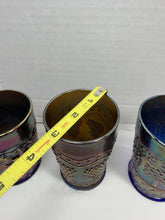 Load image into Gallery viewer, Antique Fenton Northwood Iridescent Carnival Glass Tumblers Floral Lot