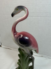 Load image into Gallery viewer, Vintage Mid-Century Pink Flamingo Ceramic Figurine Art Pottery Planter MCM