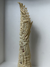 Charger l'image dans la galerie, Intricately Carved Balinese Guardian Tower Sculpture Ivory-Tone Folk Art