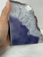 Load image into Gallery viewer, Vintage Natural Purple Agate Geode Crystal Bookends Polished Brazil Pair 1970s