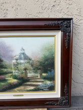 गैलरी व्यूवर में इमेज लोड करें, Thomas Kinkade The Hidden Gazebo S/N Canvas w/ COA & 1994 Receipt Framed